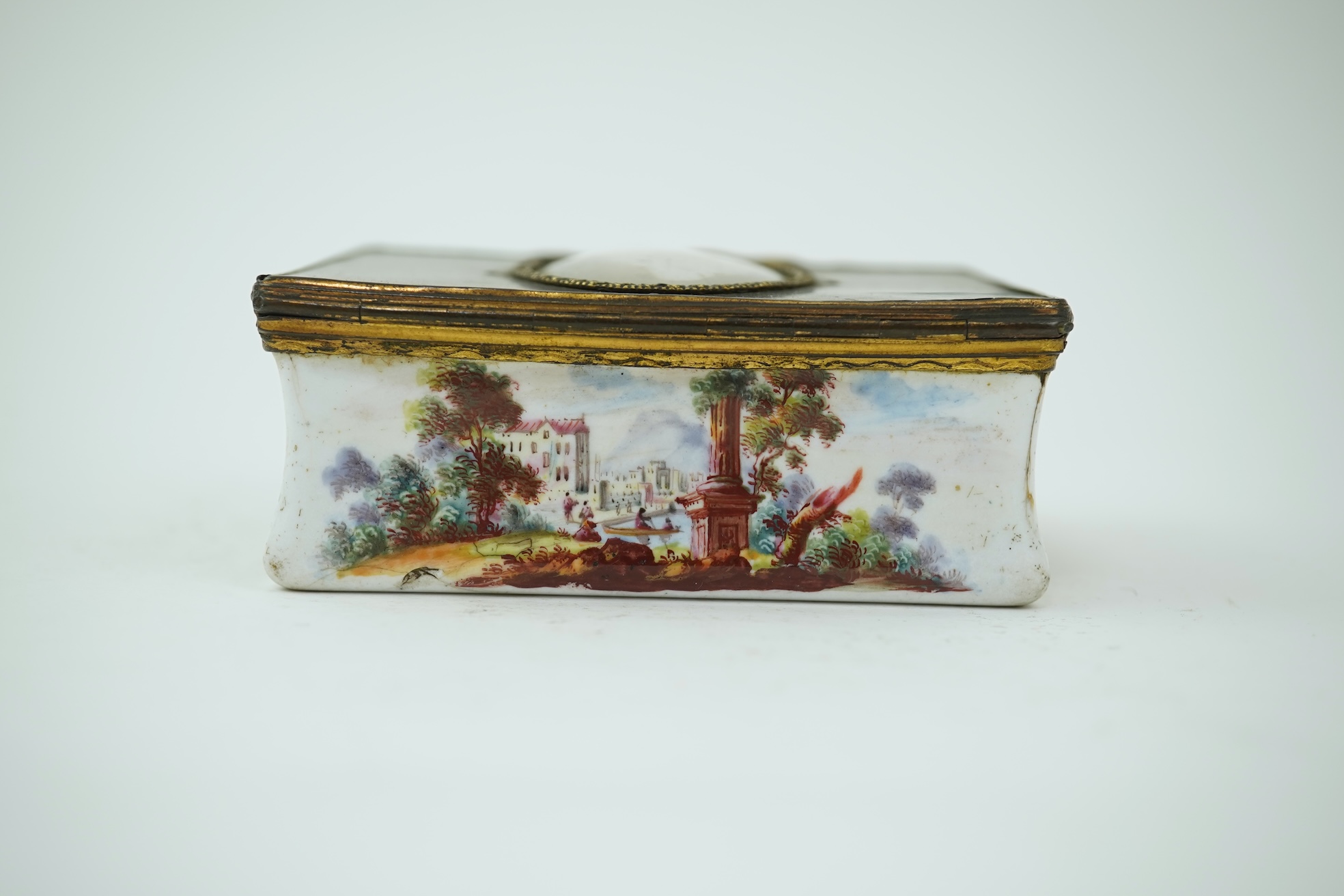 A Continental enamel on copper and tortoiseshell mounted portrait snuffbox, late 18th/early 19th century